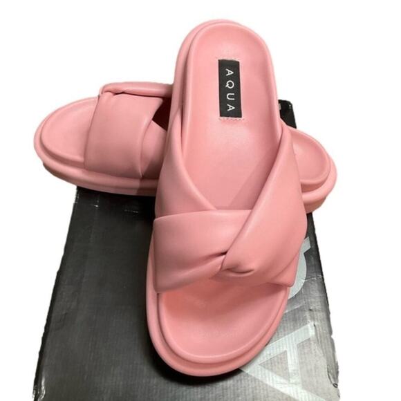 AQUA Ryle Women's Sandals Pink Slides Slip on Size 6.5 NIB - Picture 1 of 9